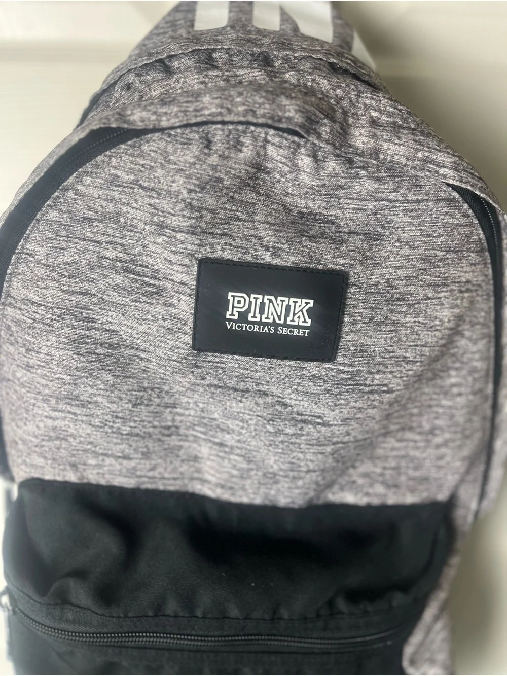 PINK Victoria's Secret Heather Gray & Black Classic Backpack